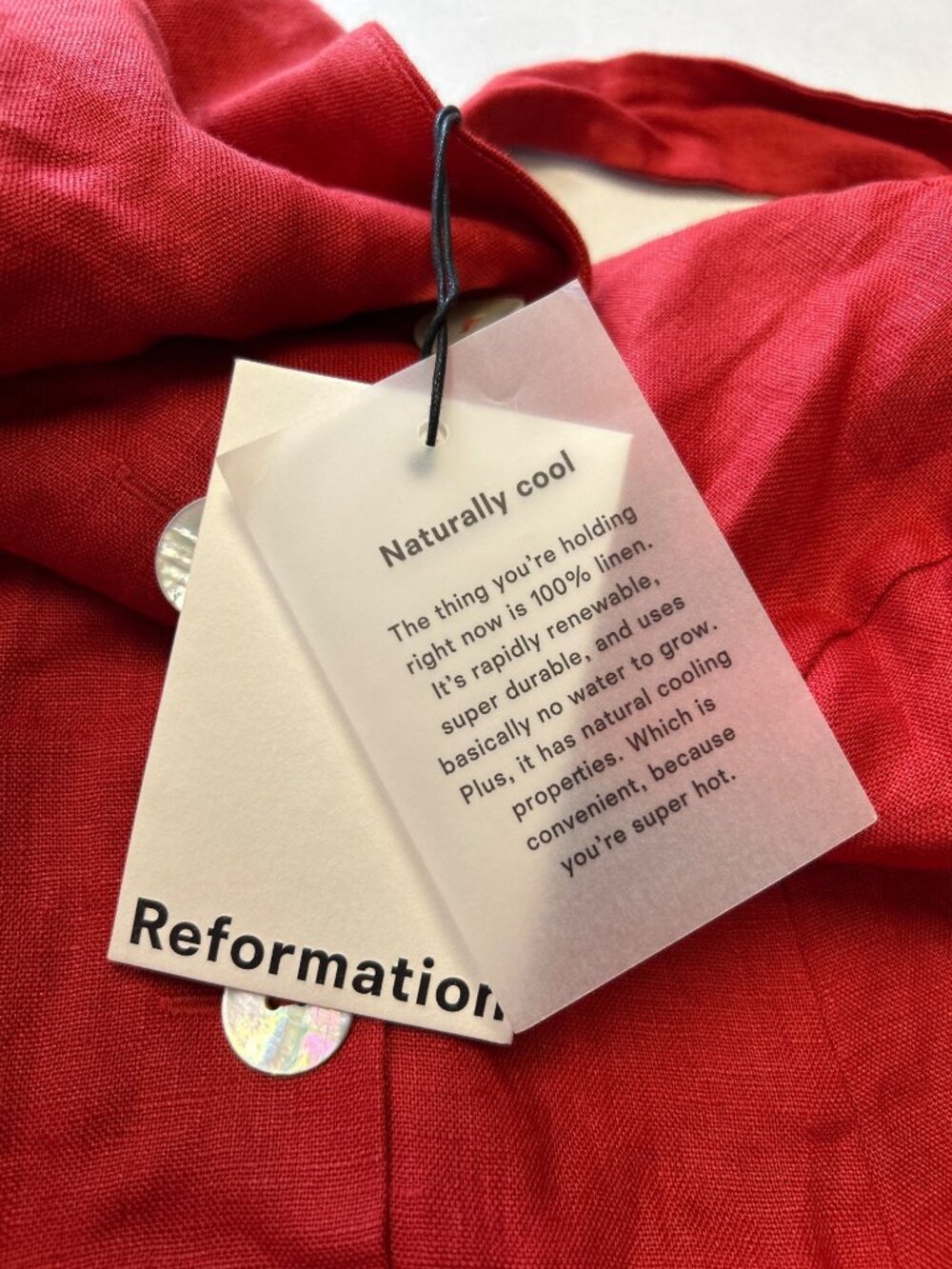 REFORMATION Masha Linen Dress Sundried Tomato Size 8 NWT - Picture 8 of 10